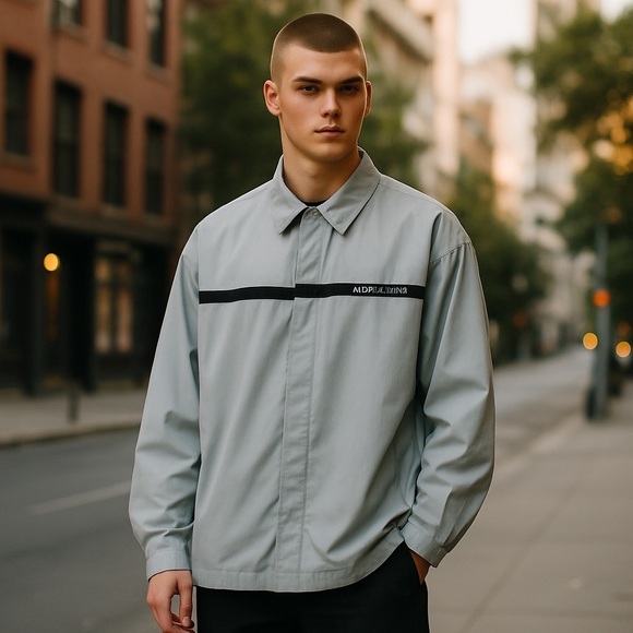 Tommy Jeans Gray Button Shirt Jacket Men’s XL Spellout Macau - Picture 5 of 6